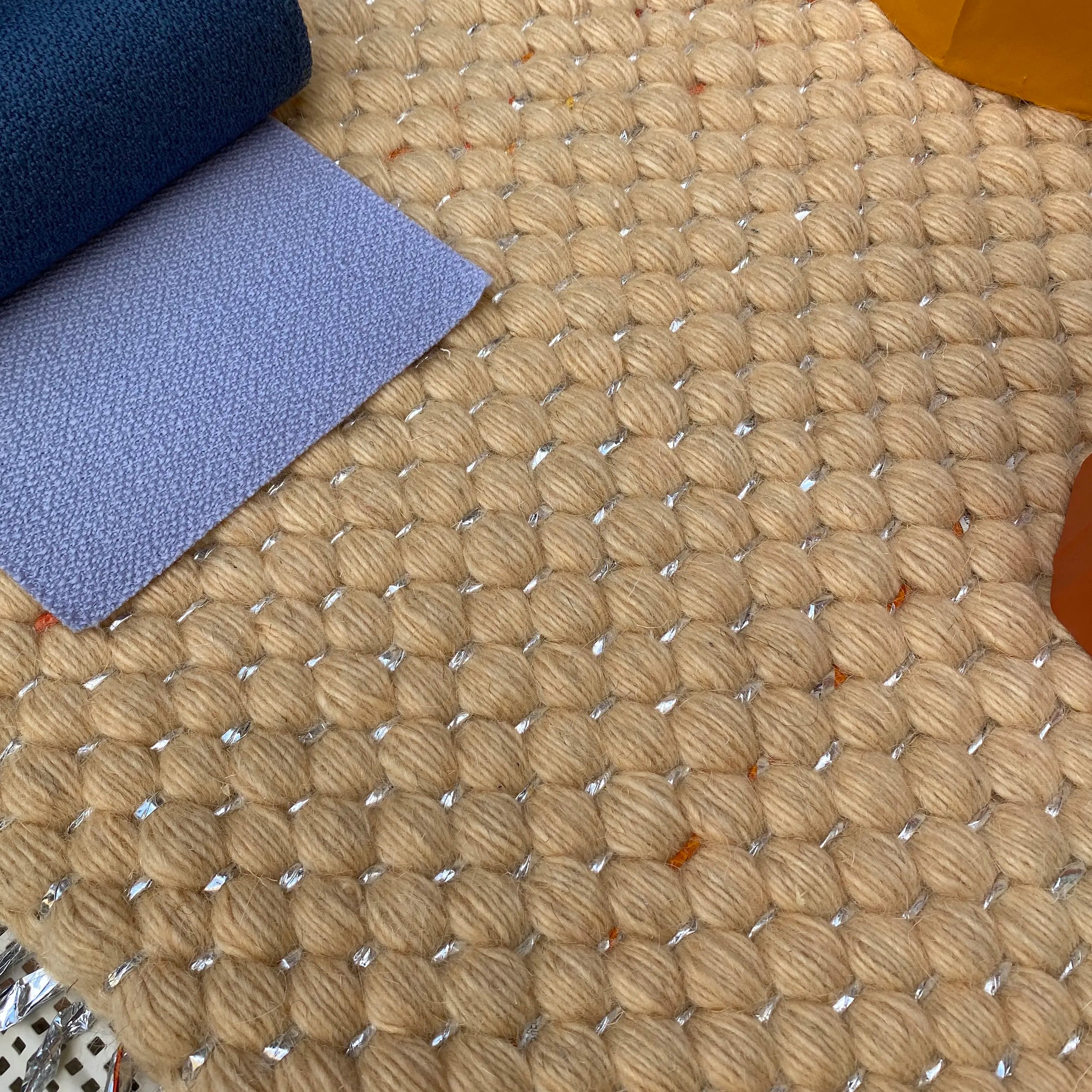 Candy Wrapper Rug_Bold_leather and lace